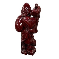 七福神 置物 大黒天 布袋尊 ペア 赤漆塗 高さ約60 cm 縁起物 商売繁盛