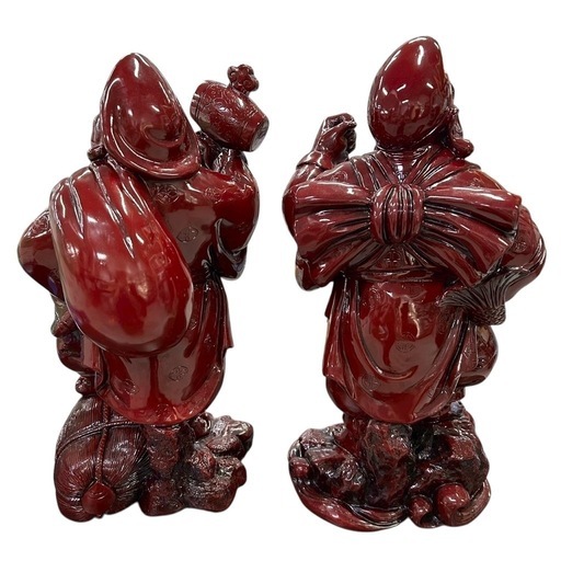 七福神 置物 大黒天 布袋尊 ペア 赤漆塗 高さ約60 cm 縁起物 商売繁盛 七福神 置物 大黒天 布袋尊 ペア 赤漆塗 高さ約60 cm 縁起物 商売繁盛