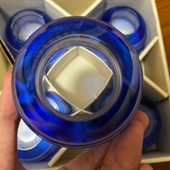 日本工芸　青　コップ　5つセットの画像