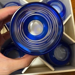 日本工芸　青　コップ　5つセットの画像