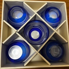 日本工芸　青　コップ　5つセットの画像