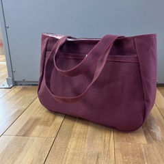 【ハンドメイド】帆布トートバッグ 肩がけ あずき色 0903新品未使用の画像