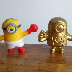 USJ　ミニオン　ポップコーンケース　&　ミニオン　ミニフィギュア6個セットの画像