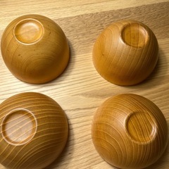木製お椀 4点セット 食器 汁椀 お椀 直径17cmの画像