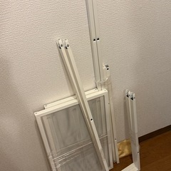 パンツハンガーラック&IKEAスチールラック 白の画像
