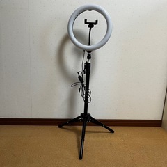 撮影用リングLED260mm+三脚付　 リングライト  スタンド付 スマホの画像