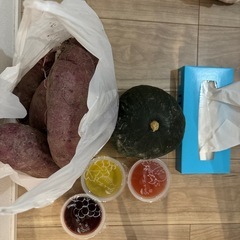 かぼちゃ、さつまいも、ゼリーの画像