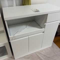 LOWYA 食器棚　ホワイト　幅90の画像