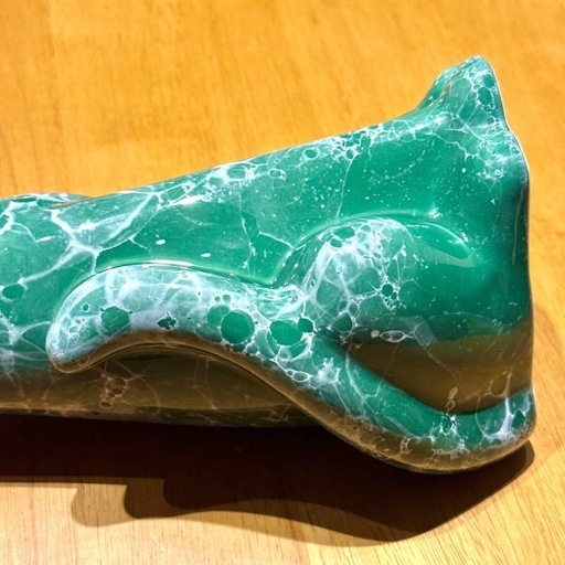 貴重 レア レトロ ヴィンテージ 猫 置物 ポルトガル製 アンティーク 緑色 貴重 レア レトロ ヴィンテージ 猫 置物 ポルトガル製 アンティーク 緑色