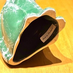 貴重 レア レトロ ヴィンテージ 猫 置物 ポルトガル製 アンティーク 緑色の画像