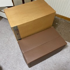 カラーボックス　ダンボールとプラスチックのケースの画像
