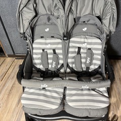 Joie(ジョイー) 双子ベビーカー グレー ストライプ　エアツインの画像