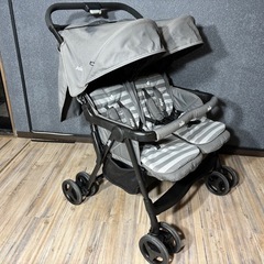 Joie(ジョイー) 双子ベビーカー グレー ストライプ　エアツインの画像