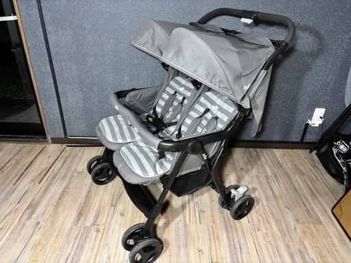 Joie(ジョイー) 双子ベビーカー グレー ストライプ　エアツイン