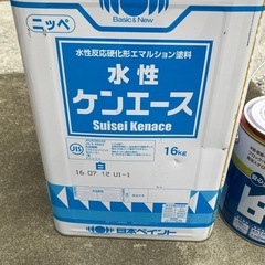 水性塗料 ケンエース 白 16kg 日本ペイント ニッペホームペイント 赤 おまけの画像