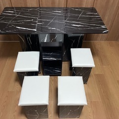 新品　ダイニングテーブル椅子セット　折りたたみの画像