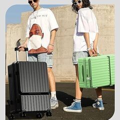 【新品】スーツケース　フロントオープン　黒　Sサイズ(機内持ち込み)の画像