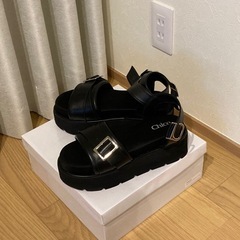 （お話中）Chico 厚底クロスベルトデザインサンダルの画像