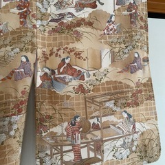 【新品未使用】正絹 長着 小紋 風景文様 着物の画像