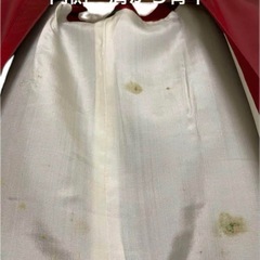 アンティーク 道行コート 正絹 ボタン付き 着物用 赤 シミありの画像