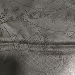 美品：赤と黒に扇面模様の帯揚げの画像