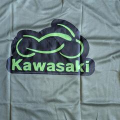 KAWASAKI Racing Team　ロゴ　軽量、速乾、通気性、吸汗メッシュ Tシャツ　オリーブグリーン　Lサイズの画像
