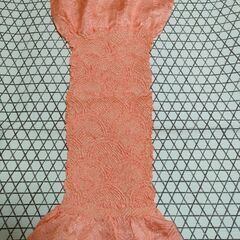 美品：サーモンピンク：絞りの帯揚げの画像