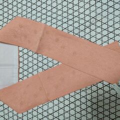 未使用品：サーモンピンクに金の刺繍の伊達衿の画像