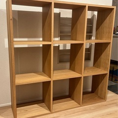 無印良品スタッキングシェルフ ３段×３列・オーク材の画像