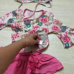おしゃれ花柄キッズ水着110の画像