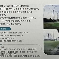 メトログリーン東陽町　入場券5枚　ゴルフ練習場の画像