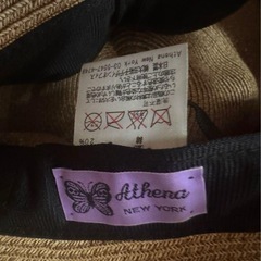 Athena New York 麦わら帽子 ベージュ/ブラックの画像