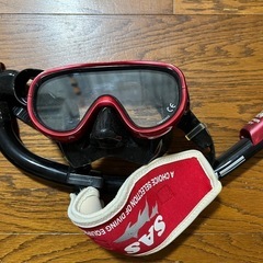 シュノーケル用フィンMとゴーグルの画像