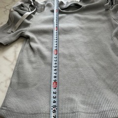 NICE CLAUP リブ編み半袖トップス グレー F の画像