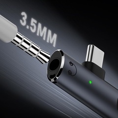 新品！USB Cから3.5mmヘッドフォンアダプターコネクタコンバーターラジオミュージックとゲームを強化するための電話でのクリア音声通話の画像