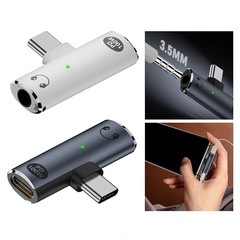 新品！USB Cから3.5mmヘッドフォンアダプターコネクタコンバーターラジオミュージックとゲームを強化するための電話でのクリア音声通話の画像