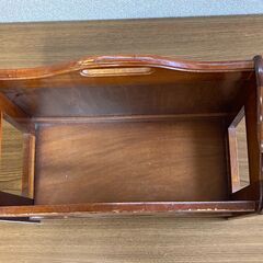 【中古/長期保管品/昭和レトロ/お引取り限定】■木製マガジンラック■幅430mm×奥行230mm×高さ420mm■の画像