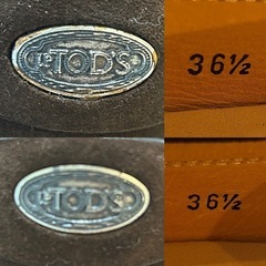 トッズTOD'Sレディースローファースリッポンシューズスエードシューズくつクツ女性用婦人靴ダークブラウン焦茶色イタリア製概ね美品の画像