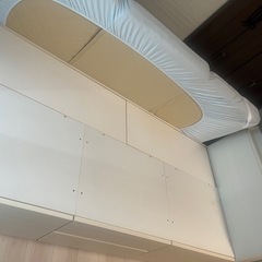 ニトリ　収納、コンセント付きシングルベッドフレームの画像