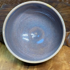【京焼 林山作 】配送可能 釉流し茶碗 抹茶碗 茶道具 茶器 在銘 陶印 美品 良品　抹茶道具 茶碗 陶器 作家物 良品 無傷　箱付 骨董 古玩の画像