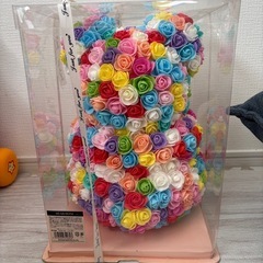 ローズベア　飾り物　造花　テディベアの画像