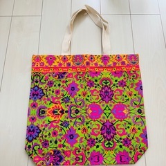 タイ ビックトート トートバッグ エスニック 一点物 マザーズバック 大容量 雑貨 インポートの画像
