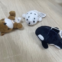 人気の海の動物ぬいぐるみ　マスコットBCⅢ ３点セット シャチ アザラシ ラッコ の画像