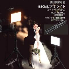 撮影用ライト 撮影照明 2パック15Wビデオライト 調光可能LEDライトの画像
