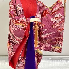 ij4488A 琉球人形 沖縄 四つ竹踊り 昭和レトロ 古典舞踊 桂人形店謹製 ガラスケース 日本人形 アンティーク 27×33×54cmの画像
