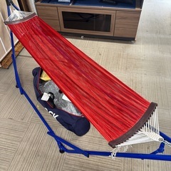 【未使用品‼️】TOYMOCK トイモック 自立式ポータブルハンモック 折りたたみ式 レッド×ブルー♪の画像