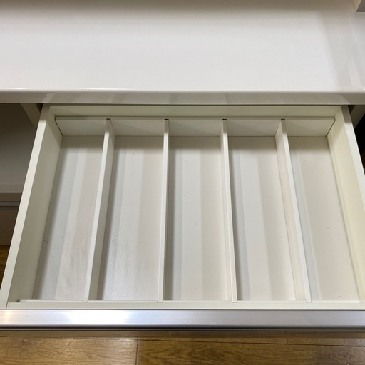 9/13値下げしました⭐️美品⭐️松田家具 3面レンジボード スライドレール 国産 大容量 スタイリッシュデザイン No.2497 K