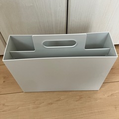 ポリプロピレン持ち手付きファイルボックス・スタンダードタイプ・ホワイトグレーの画像