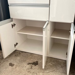 【武蔵小山店】レンジ台 レンジボード スライドレール キッチンカウンター カウンター キッチン 食器棚 白 ホワイト おしゃれ  品川区 リサイクルショップ ランバールーム 武蔵小山店 武蔵小山パルム 戸越銀座の画像