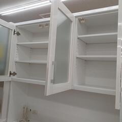 【ドリーム尾浜店】3枚扉オープンボード　ニトリ　WH　※通電〇　※多少の汚れあり　※キズ、スレあり 高さ(H)200.5cm× 幅(W)120cm× 奥行(D)42.5cmの画像
